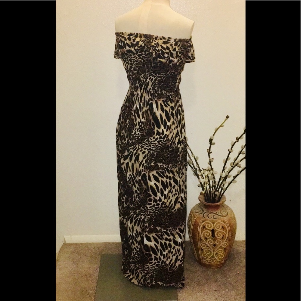 5❤️7❤️9 Cheetah Print Strapless Maxi Dress - Picture 2 of 5
